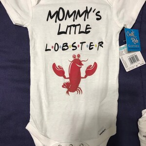 Mommy's Little Lobster Friends TV Show Theme Pregnancy Reveal Baby Bodysuit Mommy's Little Lobster Friends TV Show Theme Pregnancy Reveal Baby Bodysuit