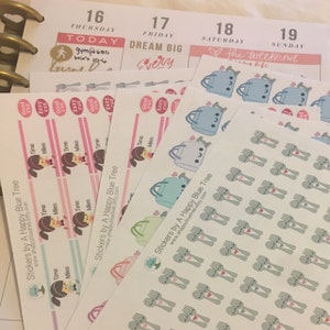 Happy Gym Bag Write in Tracker Reminder Cute Kawaii Planner Stickers ...