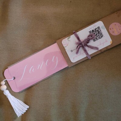 Personalized Bookmarks, Custom Bookmarks, Calligraphy Bookmarks, Beaded 9 thumbnail image