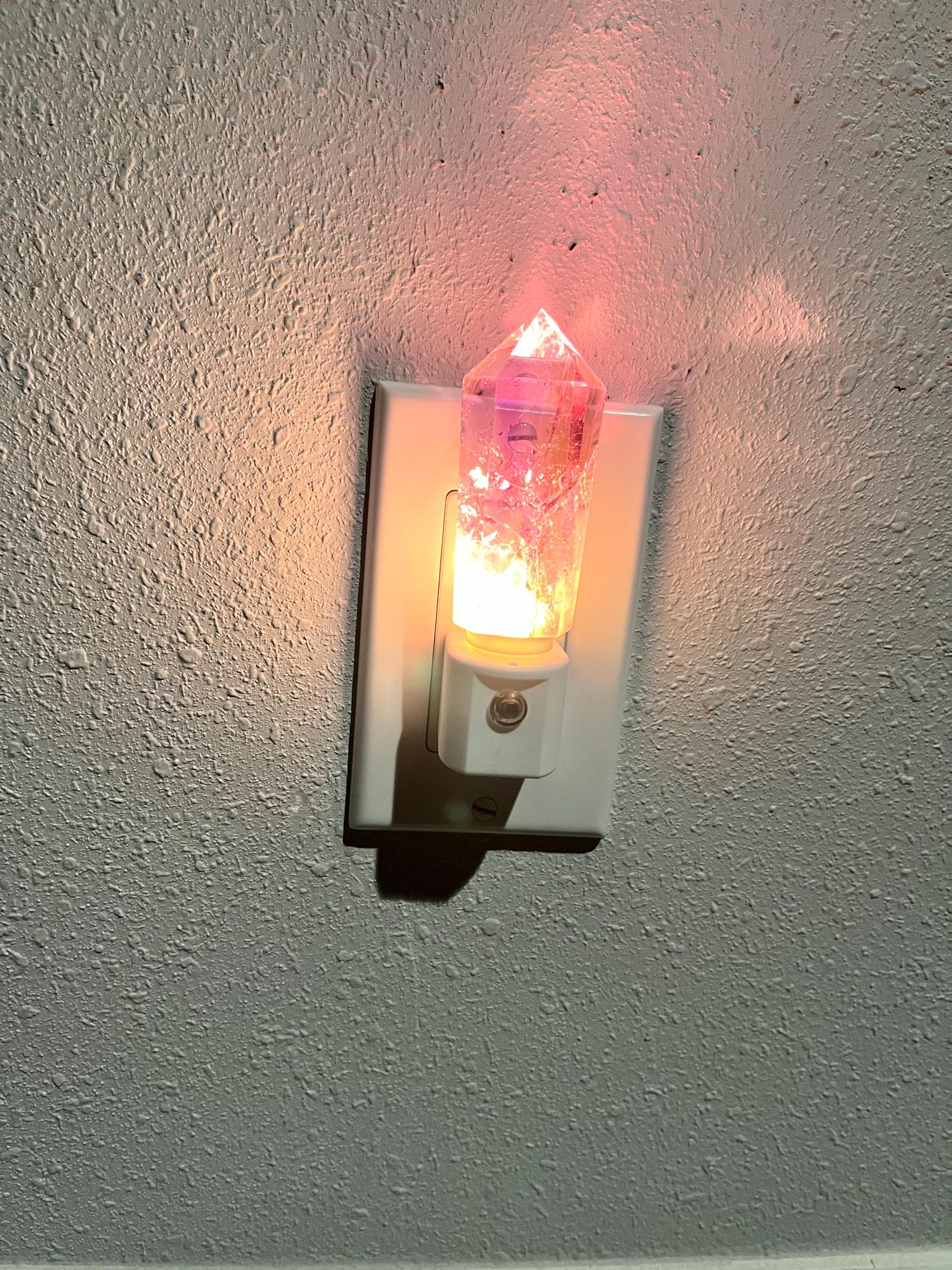 Amethyst Crystal Tower LED Night Light with Light Sensor / Babyshower Gift / Baby Shower Gift