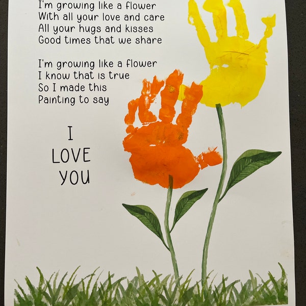 Mothers Day Handprint Art Poem, Flower Bouquet Craft for Mom | for ...