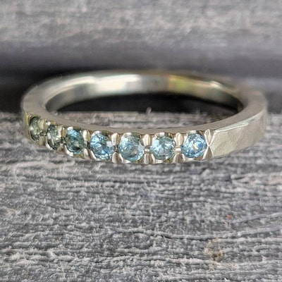 Montana Sapphire Wedding or Anniversary Band in Sterling - Etsy