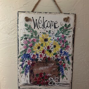Spring Slate. Welcome Sign. Summer Slate. Personalized Gift. Door Decor ...
