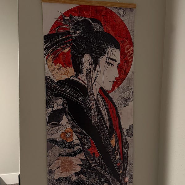 Bushido Samurai Scroll Art - Warrior Spirit and Tradition Wall Art for ...