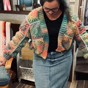 Scrappi Cardi Crochet Pattern | Granny Square Cardigan Crochet