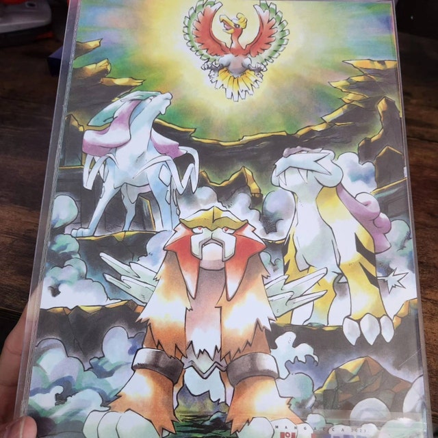 Pokémon 2000 Lugia & Kanto Trio A4 Printed Poster FINAL 