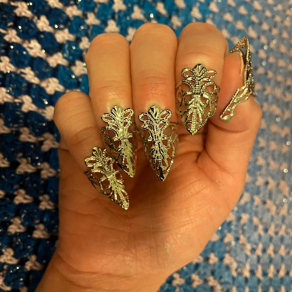 Fingertip Rings Nail Ring Claws, Finger Armor Wudu Nail Rings, Metal Fingertip Ring ...