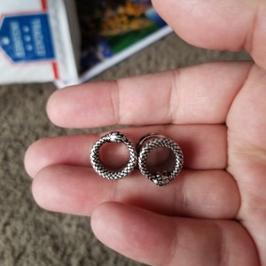 A Pair of Vicious Serpent Snake Ear Gauge Tunnel Plug | Etsy