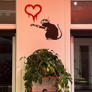 プ*ン様 LOVE RAT BANKSY(RED Ver.) Banksy Love Rat Metal Wall Art,banksy Street Wall Art,art