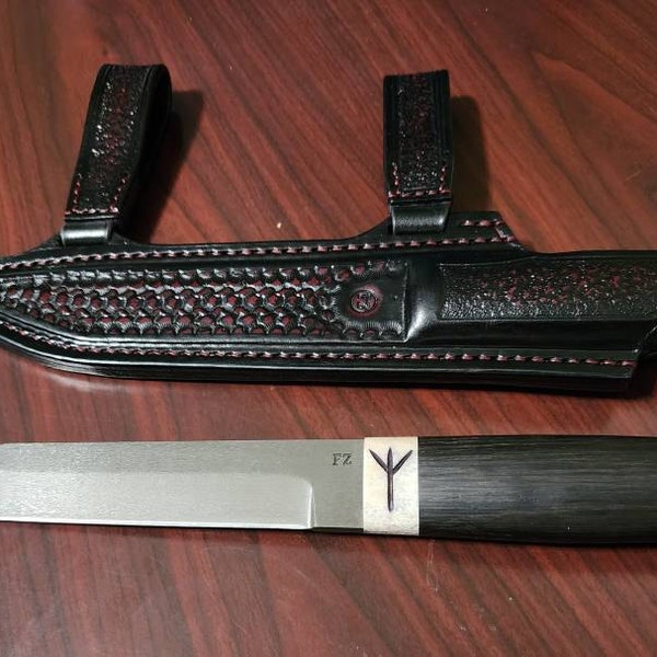 Viking Knife seax. Crucible Steel Knife. Wootz Steel Knife. Etsy