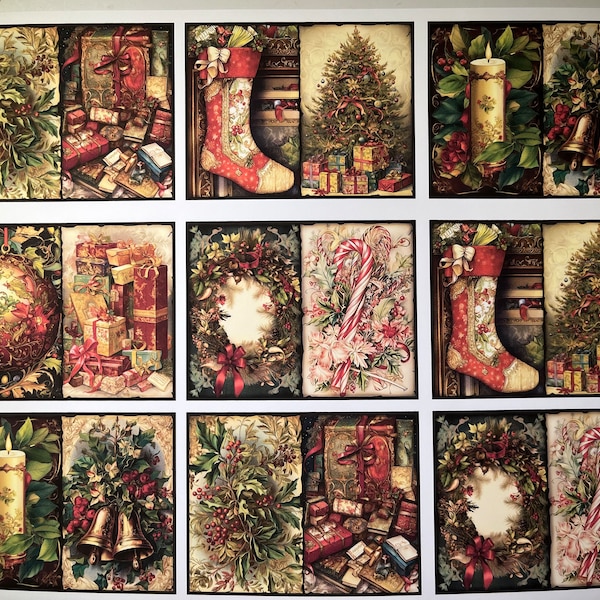 Classic Christmas Junk Journal Pages, Digital Scrapbook Paper Kit ...