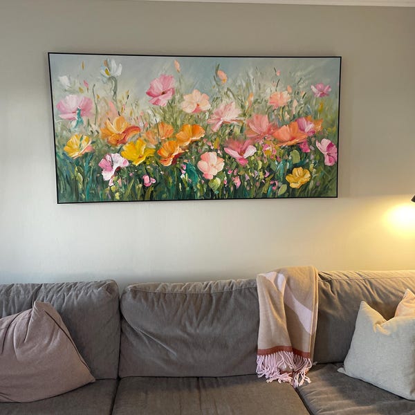 Photo inspiration: Decorative Hand Painted Texture Reference: Original Blue Elegant Abstract Texture Hand Painted Oil Painting On