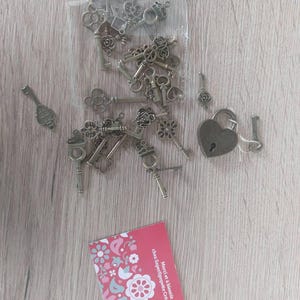 Lot De 2 Petits Cadenas En Forme De Cœur Avec Clé Pour Boîte