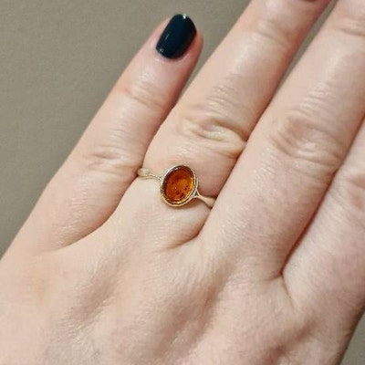 Bague En Argent Sterling Avec Ambre Naturel De La Baltique - Foto 6