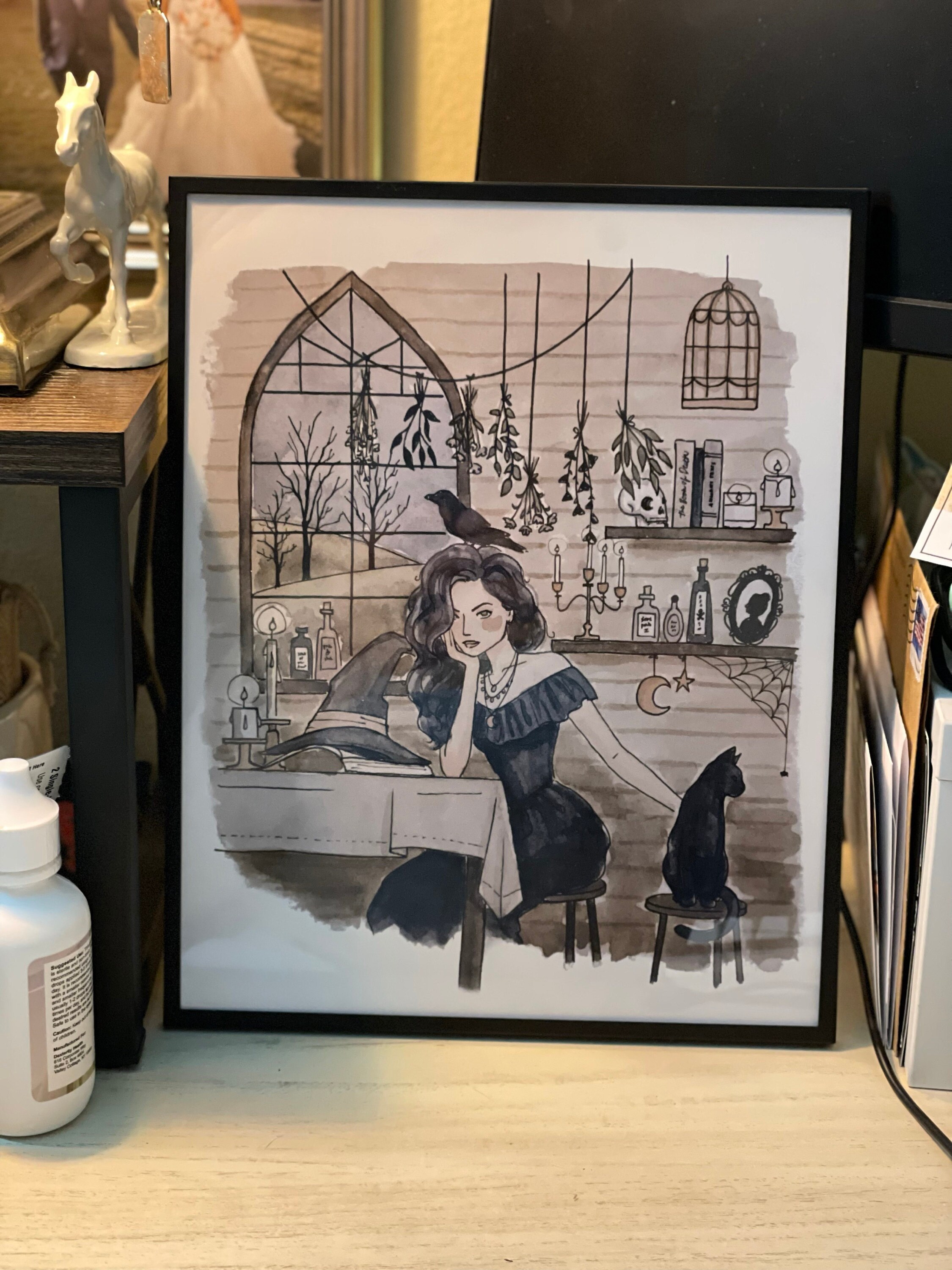 Witch Print | Watercolor Illustration | Wall Art | 8x10&quot; 5x7&quot; Archival Art Print