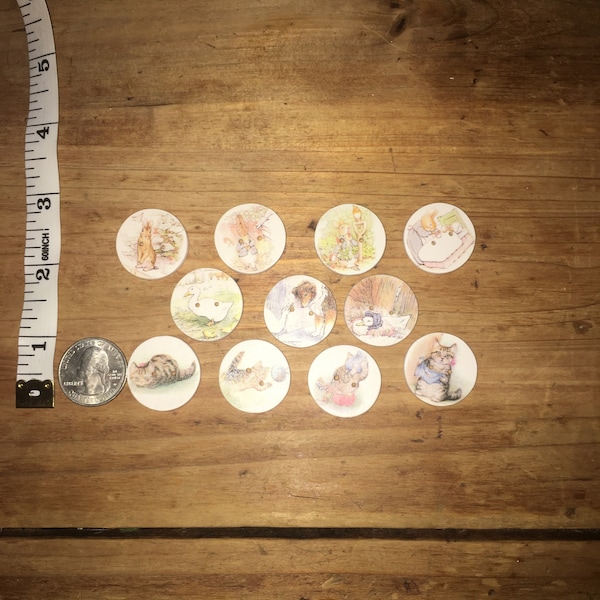 Peter Rabbit Buttons - Beatrix Potter - 1