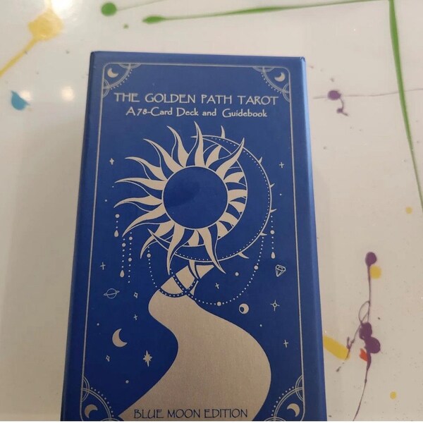 Tarot Deck 78 Cards DARK BLUE Gold FOIL, Tarot Deck With Guidebook ...