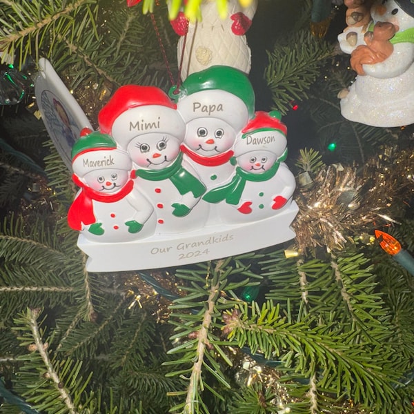 Grandkids Christmas Ornament Personalized, Our Grandchildren Ornament, Gift for Grandma Grandpa ...