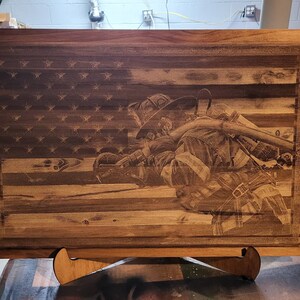 Glowforge Digital Laser Ready Design File - Fireman American Flag ...