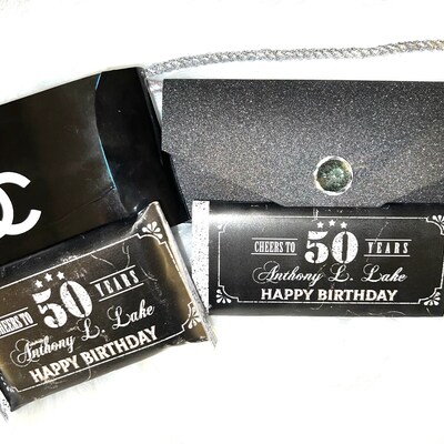 EDITABLE 50th Birthday Chocolate Candy Bar Wrapper Personalised ...