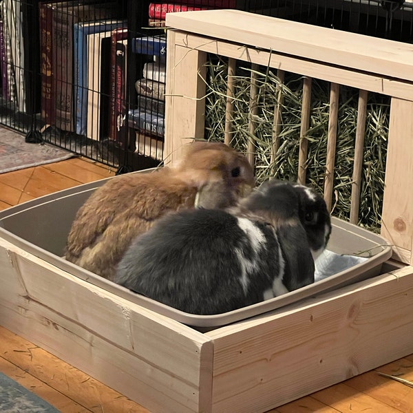 Medium - Hop Box: Rabbit Bunny Hay Feeder and Litter Pan Combo - Etsy