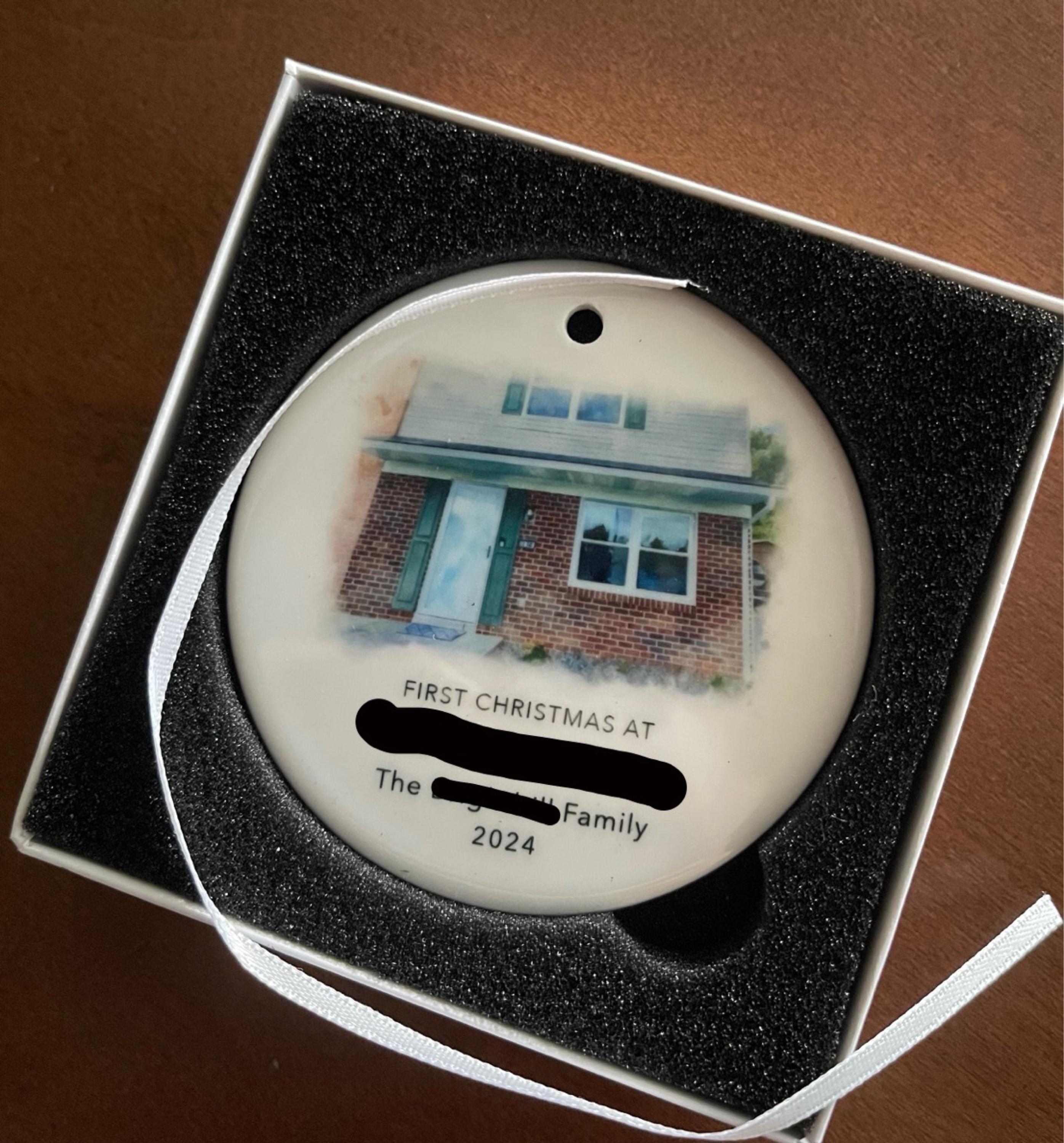 New Home Ornament - Personalized New Home Christmas Ornament - Watercolor Photo Ornament