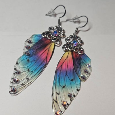 Sprite Fairy Wing Silver or Brass Earrings - Etsy
