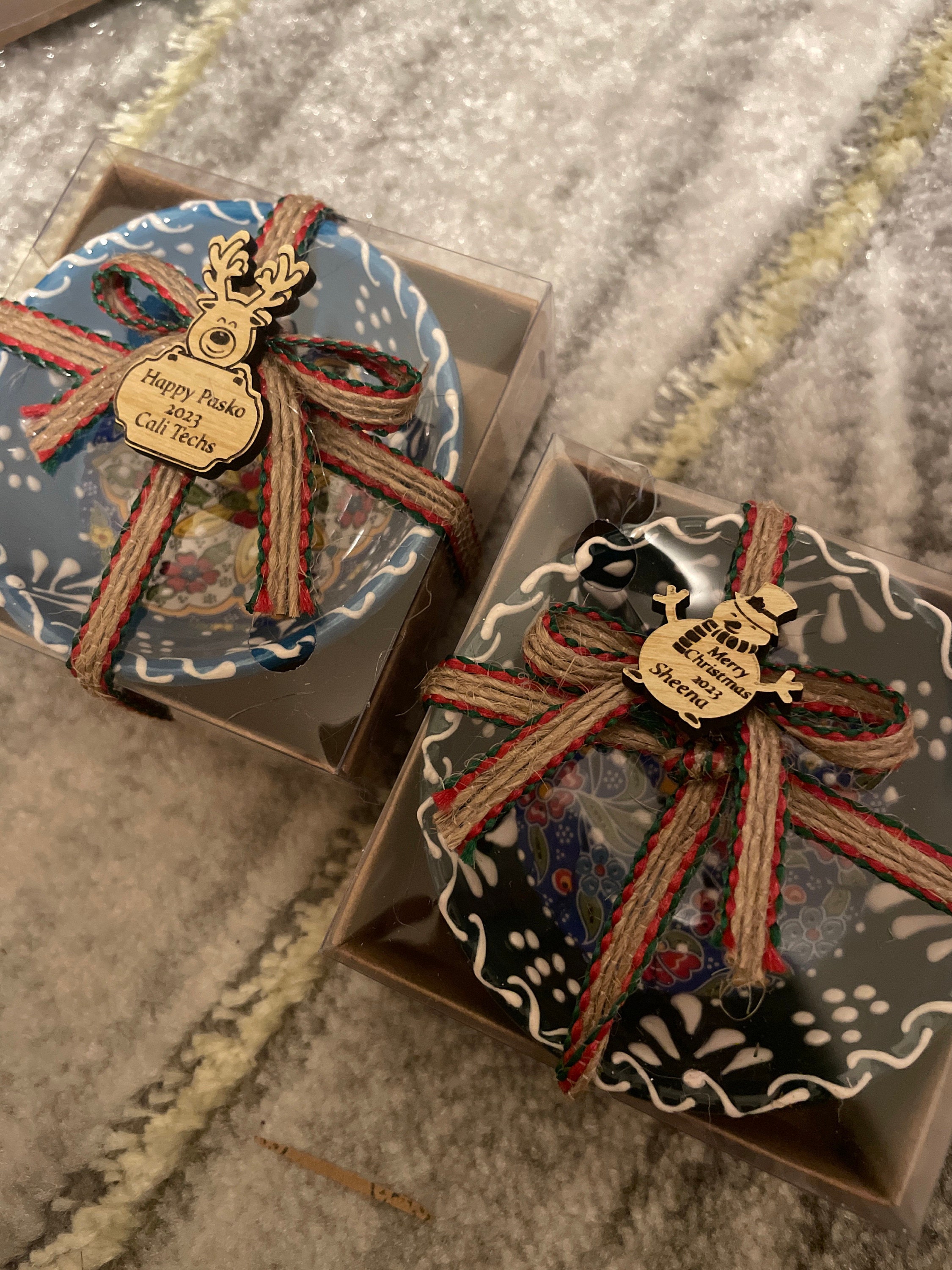 Personalized Christmas Gifts Turkish Cini Bowl, Bohemian Favors, Coworker Happy Holiday Favors, New Year Noel Xmas Gifts, Merry Christmas