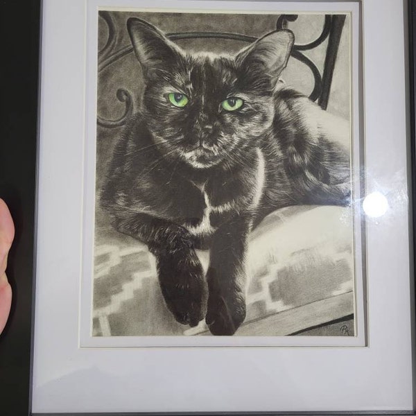 CUSTOM Hand Drawn Graphite Charcoal Pet Portraits From Photo ...