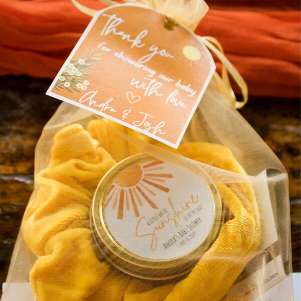Sunshine Baby Shower Favors: Personalized Soy Wax Candles - Set of 12 ...