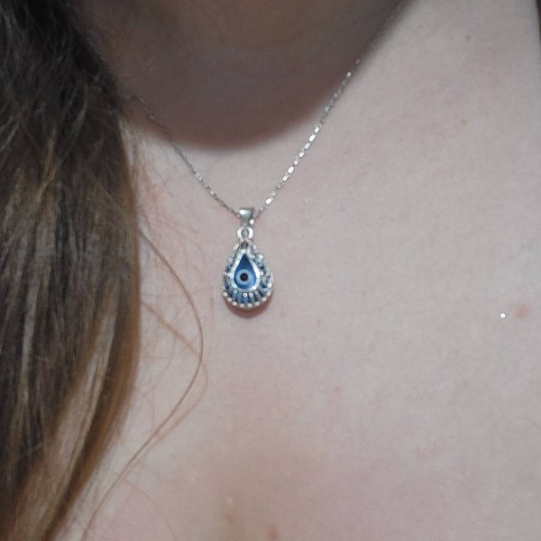 Tenture murale Evil Eye - TBEST - Bleu - Verre - Alliage - Protection contre le mal