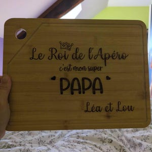 ERNESTINE Tagliere In Legno Di Faggio Per Aperitivo, Inciso 'Papà In Oro', Regalo Personalizzato Festa Del Papà - 3