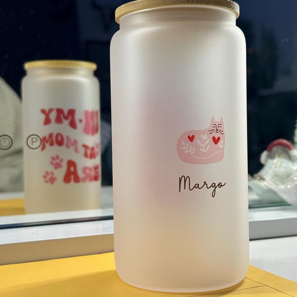Personalized Cats Name Tumbler, Custom Gift for Cat Dad Cat Mom Cats ...