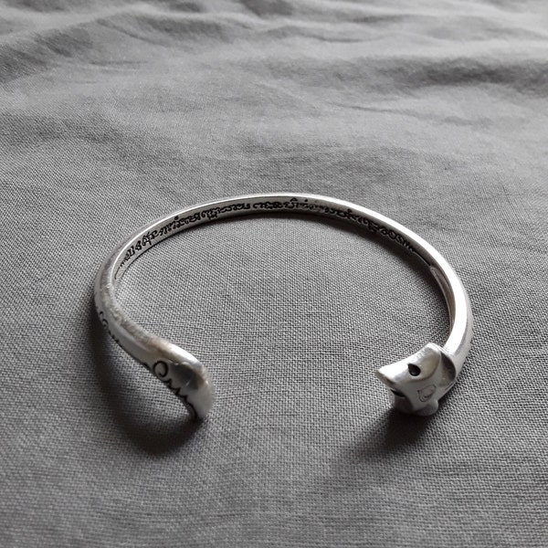 Sterling Silver Fox Bangle Bracelet, Animal Jewelry Cuff - Etsy