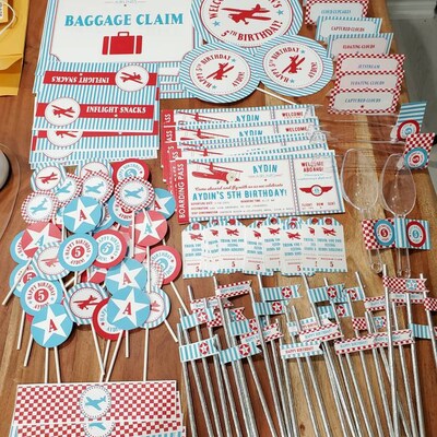 Airplane Birthday Decorations, Airplane Party Decorations, Vintage ...
