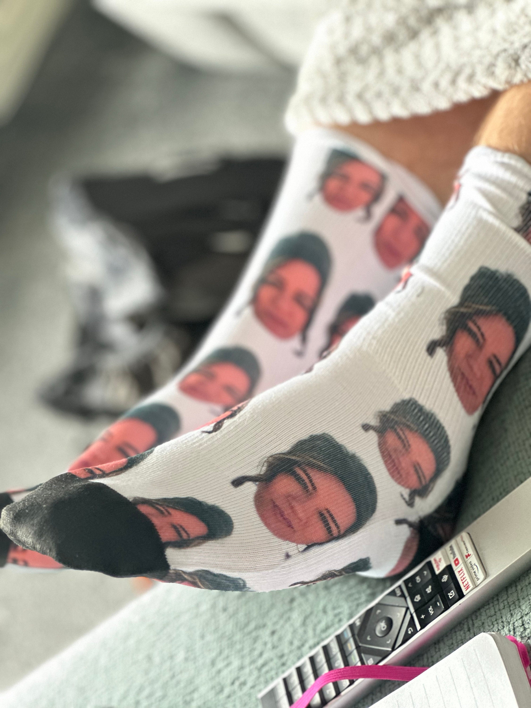 Custom Face Socks Printed With Loved Ones Face Make A Fantastic Unique Personalised Gift