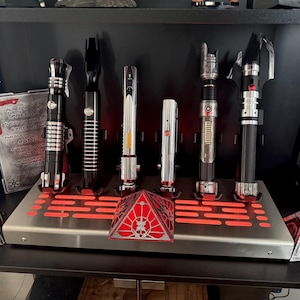 Star Wars 6 Lightsaber Vertical Display Stand With LED Lights