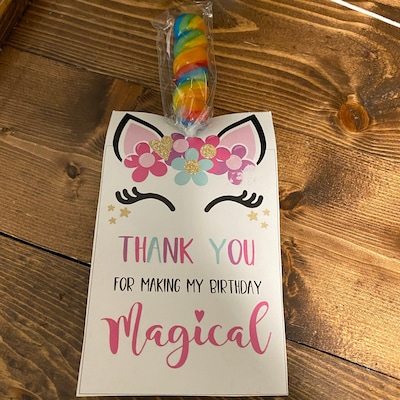 Unicorn Party Favors, PRINTABLE Unicorn Lollipop Holder INSTANT ...