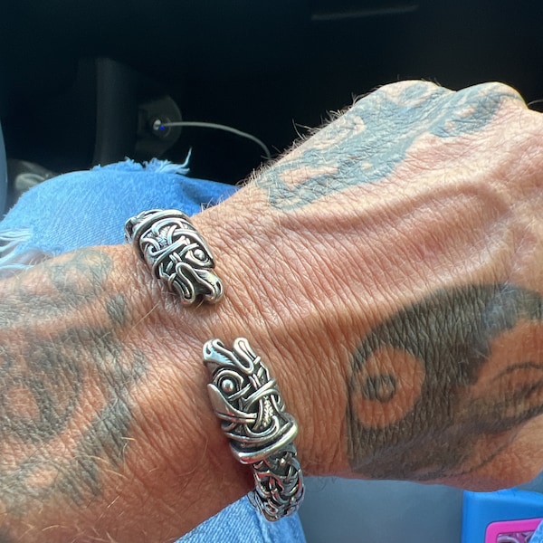 Silver Viking Raven Torc With Odin's Ravens Hugin and Munin --- Norse ...