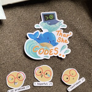 HTML CSS Javascript Transparent Stickers Coding | Etsy