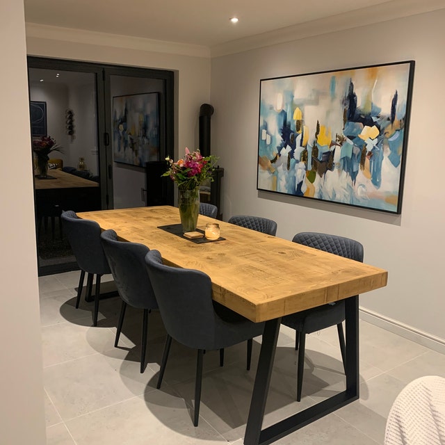 Black and timber dining table deals