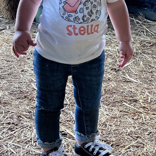 Girls Fall Monogrammed Pumpkin Shirt - Etsy