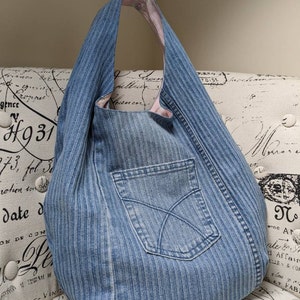 DIY Zipped Hobo Bag Sewing Pattern, Slouchy Denim Bag, 2 Sizes, 3 ...