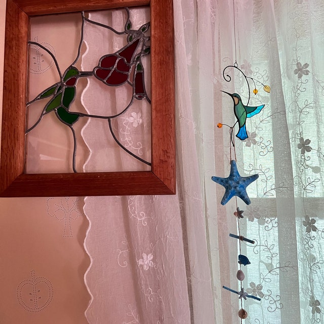 Hummingbird Stained Window Hangings Bird Cage Custom - Etsy