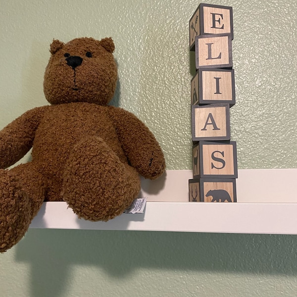 Personalized Baby Gift Block Set - Woodland Themed Nursery - Etsy