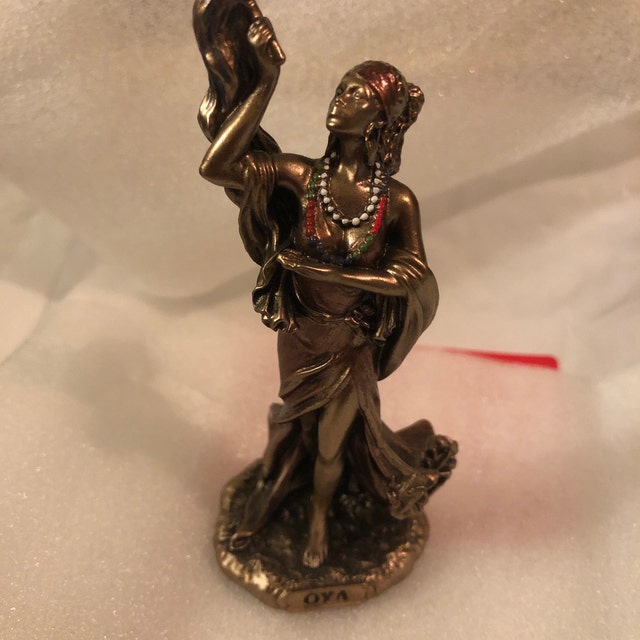 Vintage Oya Mini Statue Small Orisha of Winds Lightning 