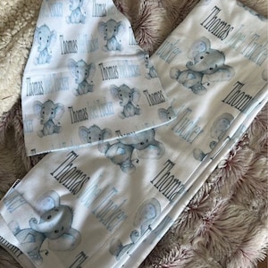 Blue Elephant Print Baby Swaddle Wrap