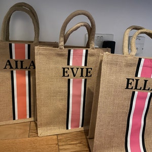 Tote Bag Jute Burlap Personalized Natural Jute Tote Bag Bridesmaid ...