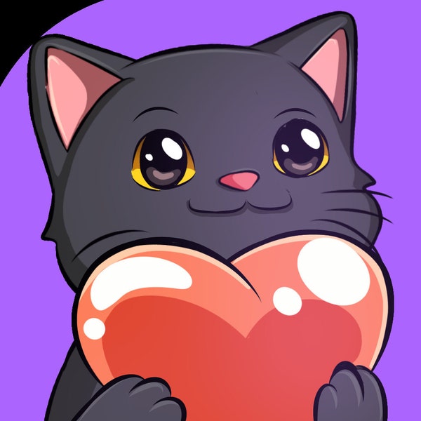 Black Cat Chibi, Twitch Emotes Pack, Discord Emotes Pack, Emotes for