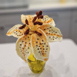 かぎ針編みのタイガーリリーの花のパターン写真チュートリアル - Etsy 日本